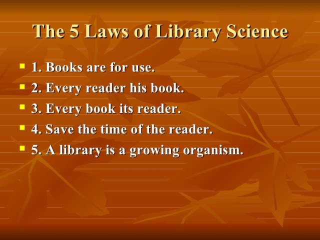5 laws of library science